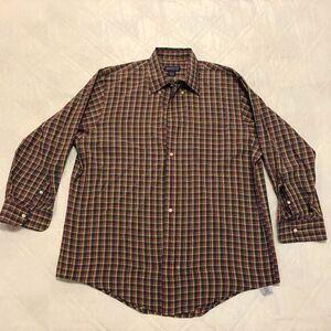 Lands' End 16 1/2‎ - 32 regular plad long sleeve dress shirt